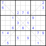 Судоку Х 9х9 #67 средний