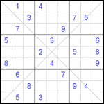 Судоку Х 9х9 #69 средний