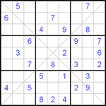 Судоку Х 9х9 #70 средний