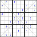 Судоку Х 9х9 #71 средний