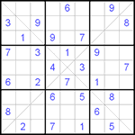 Судоку Х 9х9 #75 средний