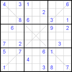 Судоку Х 9х9 #1 трудный