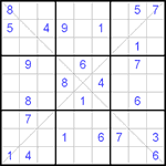 Судоку Х 9х9 #2 трудный