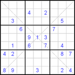 Судоку Х 9х9 #3 трудный