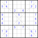 Судоку Х 9х9 #4 трудный