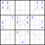 Судоку Х 9х9 #5 трудный