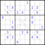 Судоку Х 9х9 #6 трудный