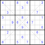 Судоку Х 9х9 #7 трудный