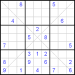 Судоку Х 9х9 #8 трудный