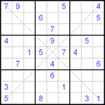 Судоку Х 9х9 #9 трудный