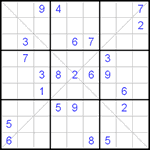 Судоку Х 9х9 #10 трудный