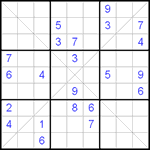 Судоку Х 9х9 #11 трудный