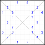 Судоку Х 9х9 #13 трудный