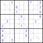 Судоку Х 9х9 #14 трудный