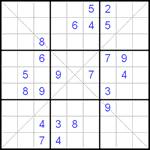 Судоку Х 9х9 #15 трудный