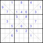 Судоку Х 9х9 #17 трудный