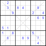 Судоку Х 9х9 #19 трудный