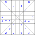 Судоку Х 9х9 #20 трудный