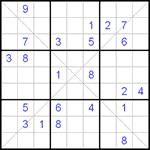 Судоку Х 9х9 #22 трудный