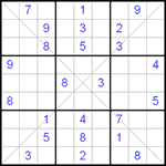 Судоку Х 9х9 #23 трудный