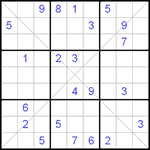 Судоку Х 9х9 #24 трудный