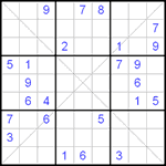 Судоку Х 9х9 #26 трудный