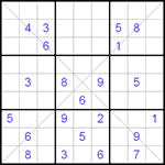 Судоку Х 9х9 #27 трудный