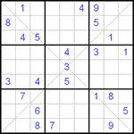 Судоку Х 9х9 #29 трудный