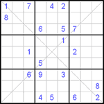 Судоку Х 9х9 #30 трудный