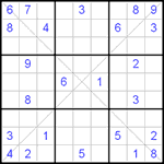 Судоку Х 9х9 #31 трудный