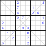 Судоку Х 9х9 #33 трудный