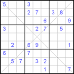 Судоку Х 9х9 #35 трудный