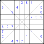 Судоку Х 9х9 #36 трудный