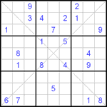 Судоку Х 9х9 #37 трудный