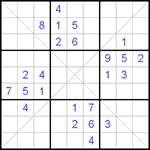 Судоку Х 9х9 #38 трудный