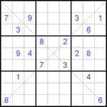 Судоку Х 9х9 #39 трудный