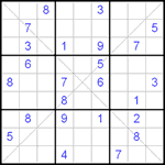 Судоку Х 9х9 #40 трудный