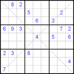 Судоку Х 9х9 #41 трудный