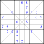 Судоку Х 9х9 #42 трудный