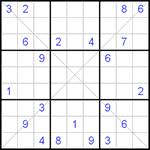 Судоку Х 9х9 #43 трудный