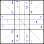Судоку Х 9х9 #44 трудный