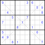 Судоку Х 9х9 #45 трудный