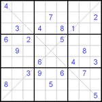 Судоку Х 9х9 #46 трудный