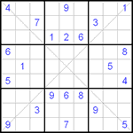 Судоку Х 9х9 #47 трудный