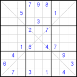 Судоку Х 9х9 #49 трудный