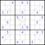 Судоку Х 9х9 #51 трудный