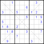 Судоку Х 9х9 #52 трудный