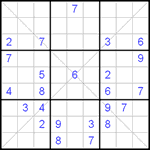 Судоку Х 9х9 #53 трудный