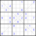 Судоку Х 9х9 #54 трудный