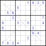 Судоку Х 9х9 #55 трудный